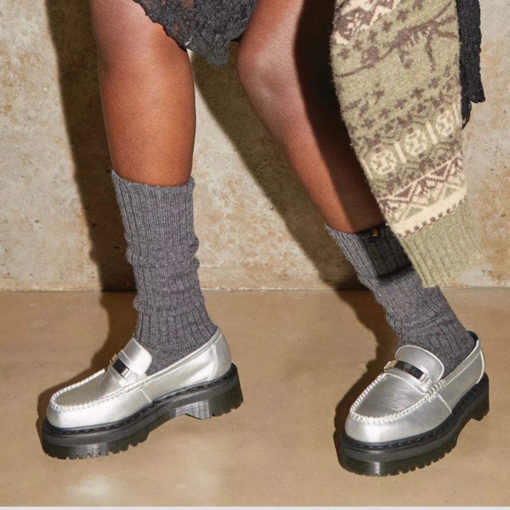 Dr. Martens Silver Loafers- BRAND NEW